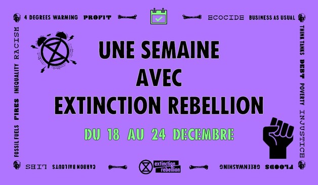 Agenda de la semaine chez Extinction Rebellion 