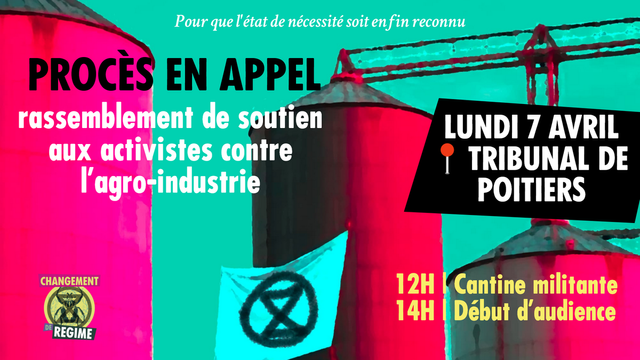 Procès du 7 avril sur Poitiers : Rassemblement de soutien à 12h devant le Tribunal