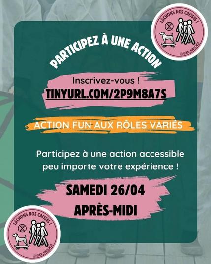 Samedi 26 📆

✊ action Car'naval des coquillages sur #Toulouse